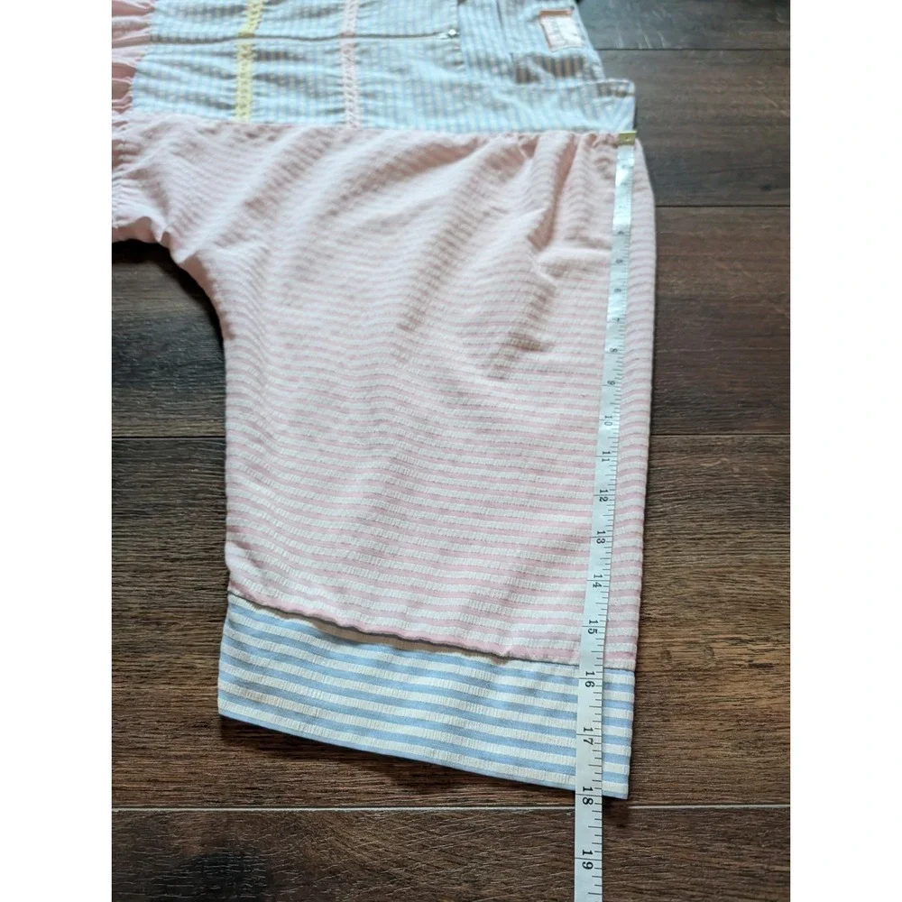 Vandemere Vtg 80s Seersucker Colorblock Pastel House Dress M Grannycore Kaftan